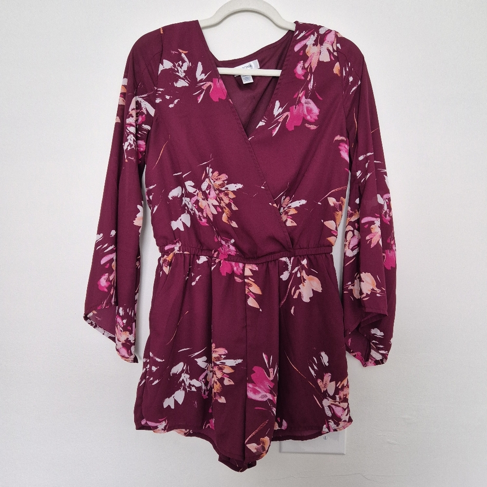 Floral Burgundy Romper